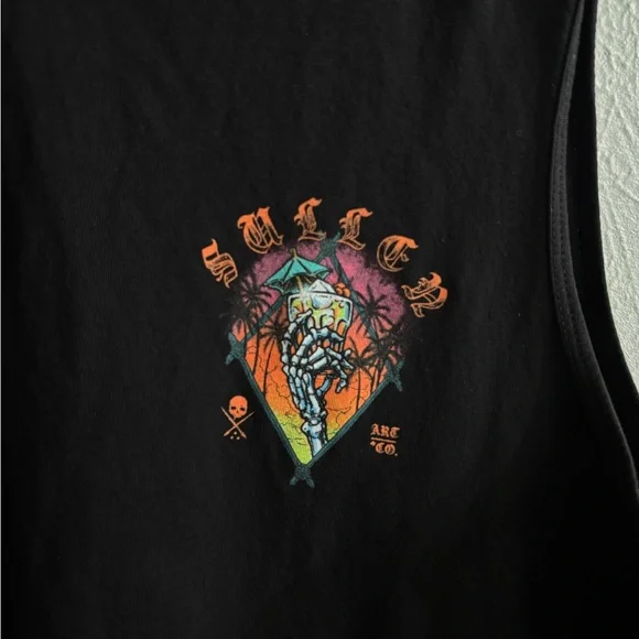 Sullen Mental Vacay Black Graphic Tank Top size M - Picture 6 of 10